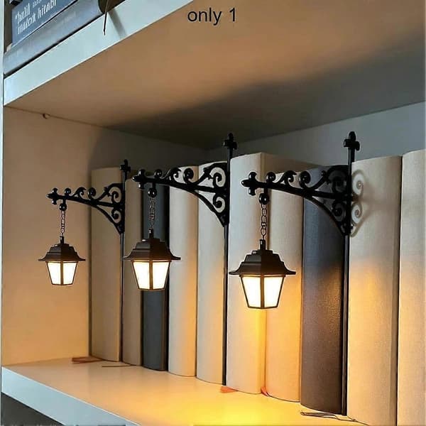 Bibliotekslantern-Dekorativ boghyldebelysning, læseboghyldelamper til bogorme, LED-bøger, krogelampepynt B