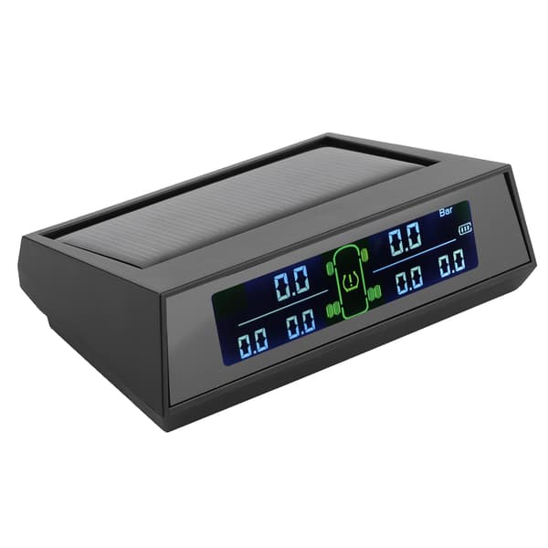 Solardriven TPMS Däcktrycksövervakningssystem med LCD-display 6 Externa Sensorer för Husbil