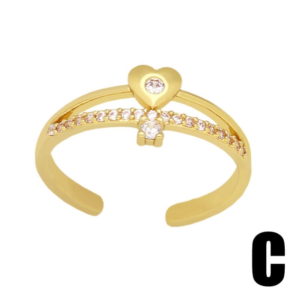 Ring Vintage Zircon Metallic Element Motesmykker Ac8679 B