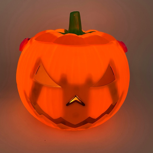 Halloween barnas bærbare gresskar godteri bøtte stemme-kontrollert stropper lysende godteri gresskar