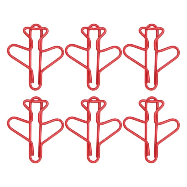 100 stk. flyformede papirclips, rustfri belægningsproces, søde papirclips til scrapbog, kortfremstilling, rød