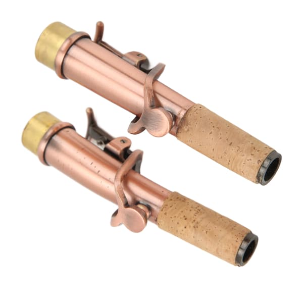 2 stk. Sopransaksofonhals Metall Rett Buet Erstatningssett Antikk Messing