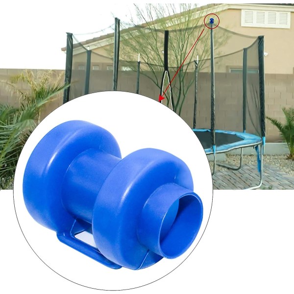 Trampoline endestykker sett med 8 beskyttelse for trampolinenettstenger 25 mm, blå