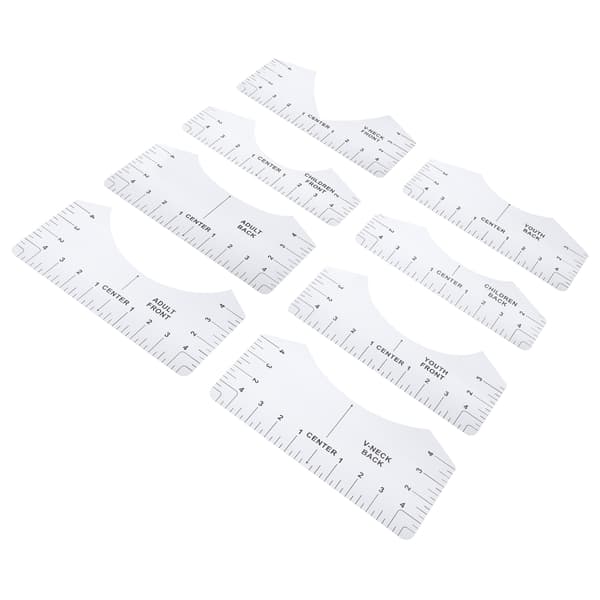 T-shirt Guide Ruler Alignment Tool Rund Hals Kalibrering Sömnad Alignment Guide Transparent Kläddesign