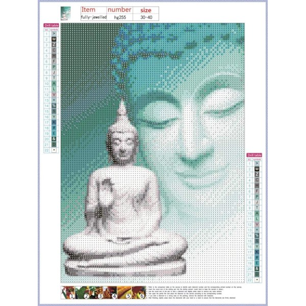 5D- diamond painting Set Buddha tekojalokivi kirjonta maalaukset numeroiden mukaan Sarjat Ristipisto kristallitaidesarjat Tarvikkeet taide askartelukangas W