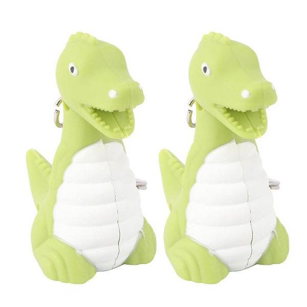 2st Dinosaurie Nyckelring Led Ljus Kreativ Vokal Nyckelring Nyckelhållare Nyckelring För hänge dekoration Telefon