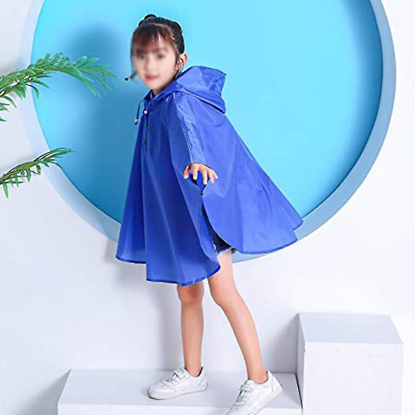 Lasten sadeponcho hupullinen takki sateensininen blue M