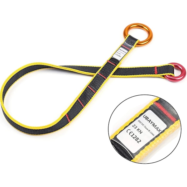 Gaffel Cambium Saver Med Ringar Träd Arborist Friction Saver Rep Bälte Loop Fall Retrievable Anchor Climbing gear, 35,4 tum svart