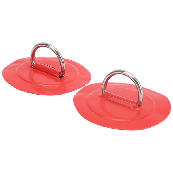 2 st Uppblåsbar Båt Kajak D Ring Patch PVC Marin Rostfritt Stål Fast Spänne Röd