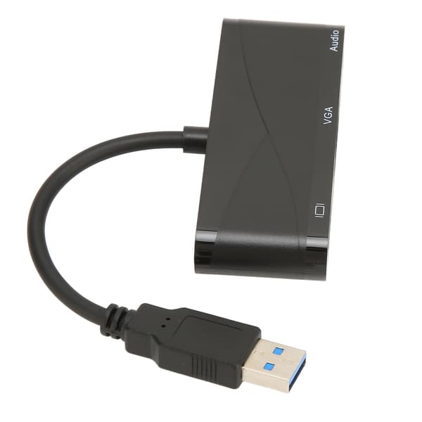 USB 3.0 til VGA og HDMI Adapter 1080P 60Hz 5Gbps 2-i-1 Sort til Mødeunderholdning
