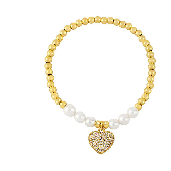 Armbånd Vintage Zircon Heart Stud Fashion smykker Ac9276 Rose