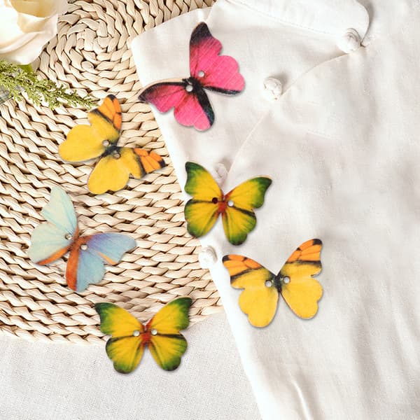 100 stk. træknapper sommerfugleformede DIY-håndværk sytilbehør scrapbooking-indretning (21*27mm)