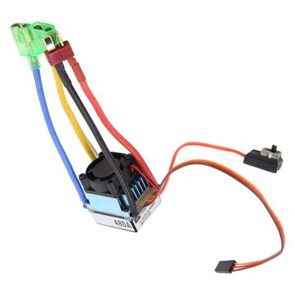 Vanntett 480A Dobbel Børstet ESC 5V 3A BEC Elektrisk Hastighetskontroller for 1 8 RC Biler