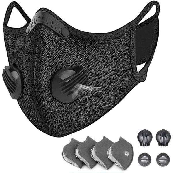 Utomhussportmask Ridmask för vuxna barn (svart mask engelsk väska),