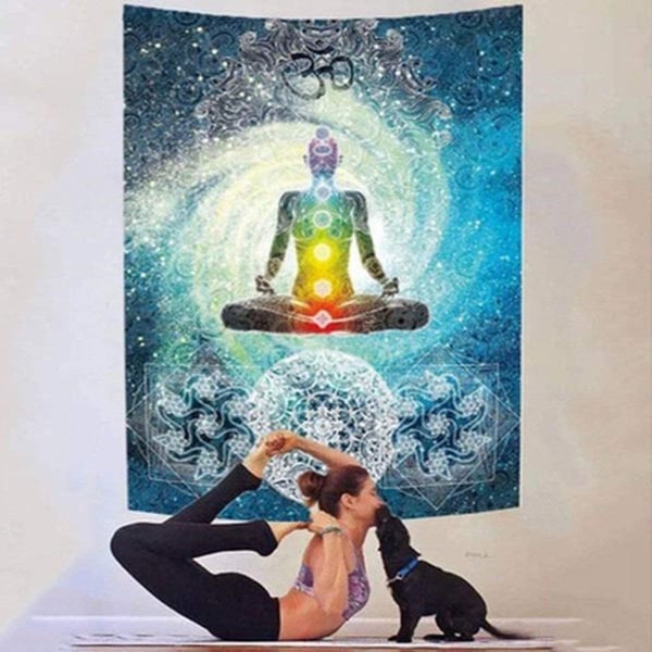 Mandala väggtäckande gobeläng Hippie/Boho gobeläng150 x 130 cm