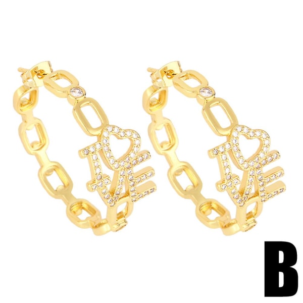 Øredobber Vintage Zircon Heart Stud motesmykker Ac10748 B