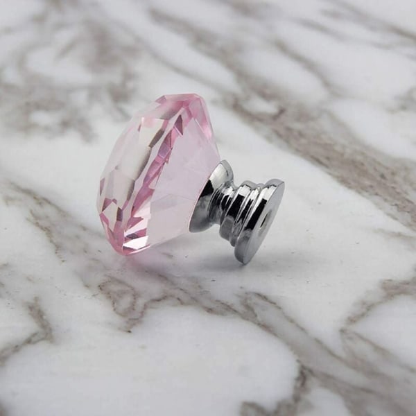 Rosa kristalldiamanthandtag zinklegeringshandtag 10st,