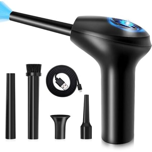 Compressed Air Blower Compu Cleaner, Kraftfull elektrisk dammuppsamlare 33000RPM, Uppladdningsbart batteri, Air Duster for Dus