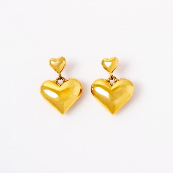 Ørering Hjerte Stud Metallic Element Modesmykker Ac7186 C186