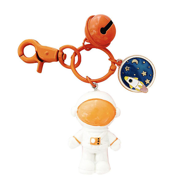 Yndig Astronaut Dukke Nøglering Bell Nøgleringe Hængende Nøglering Ornament til Biltaske (gul) Orange