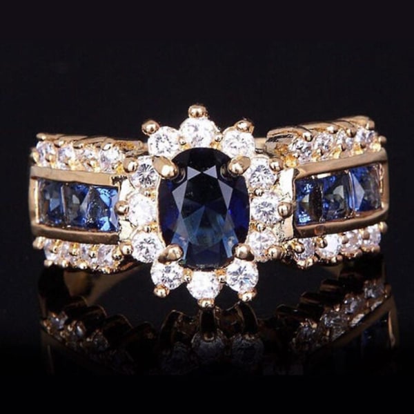 Kvinder Vintage Cubic Zirconia Indlagt Band Finger Ring Bryllupsfest smykker gave US 6