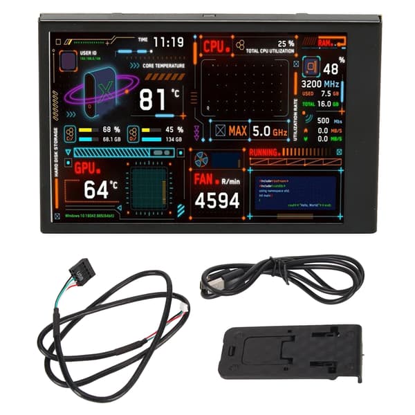 3,5 tommer IPS computer temperaturmonitor Dobbelt USB C tilpasseligt layout PC CPU datamonitor ARGB kabinet temaeditor
