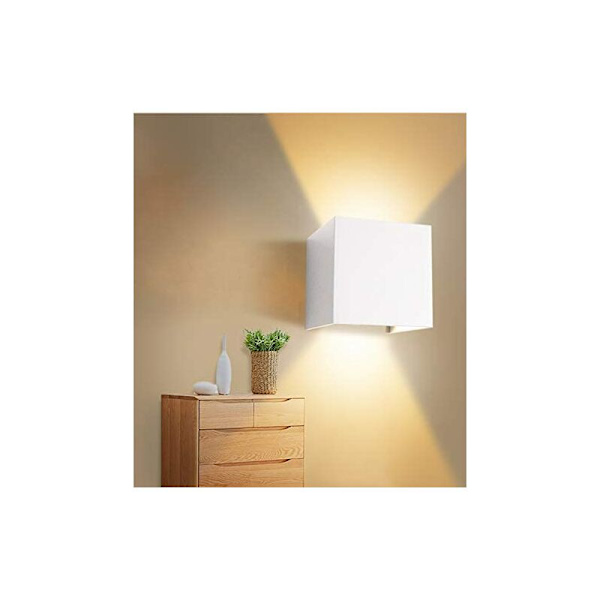 2 stk 1082 Hvid Skal 12W Dæmpbar IP65 Vandtæt LED Væglampe Up Down Design Light 3000K Varm hvid Væglampe,