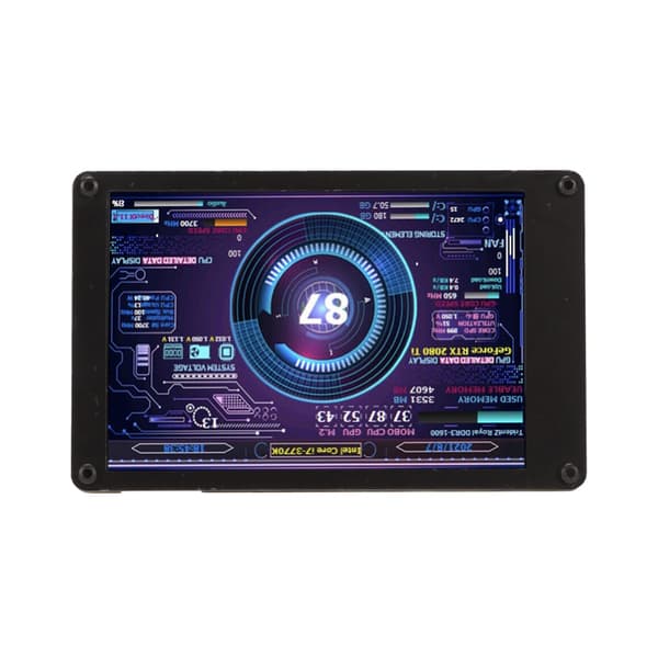 3,5 tums datortemperaturmonitor med temaredigerare, justerbar ljusstyrka för PC CPU GPU RAM Internet väderdata display