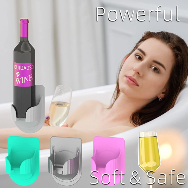 Vin/øl/drik/dåseglas/flaskeholder til brusebad (badekar/badekar/badeværelse), multifunktionel praktisk vægmonteret