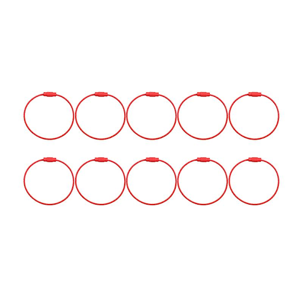10 stk kreativ nøkkelring metall mote retro enkel slitesterk nøkkelring for nøkkel (lavendel) Red