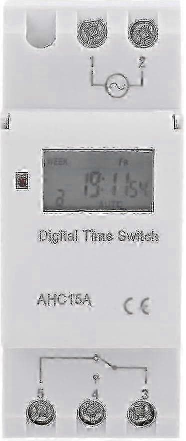 LCD Digital Timerbrytare - Veckoprogrammerbart Elektronikrelä för 220V