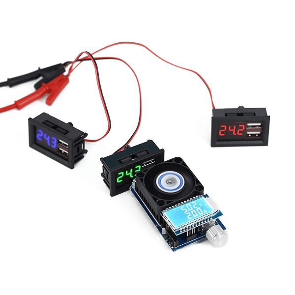 Rød LED Digital Voltmeter Batterimåler Bilspændingsmåler Volt Tester Monitorpanel