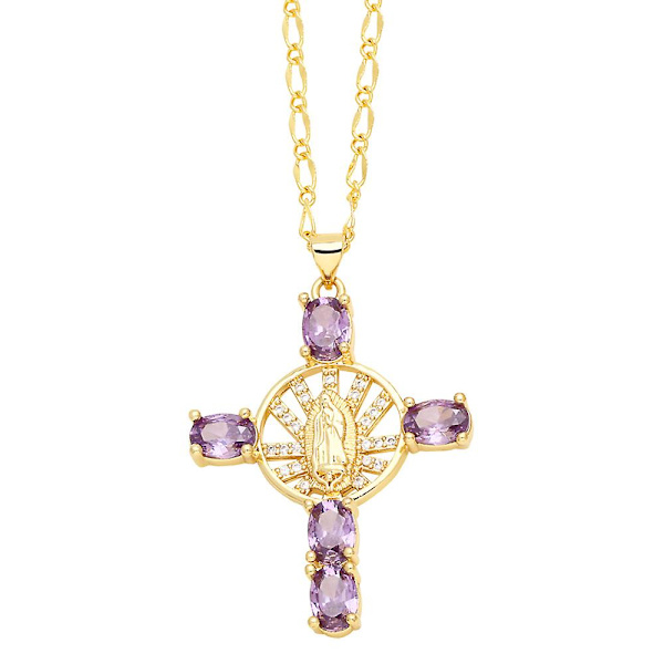 Halskæde Vintage Zircon Cross Fashion smykker Ac9916 Green