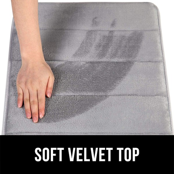 Fortykket korallfleece absorberende gulvmatte - grå rett