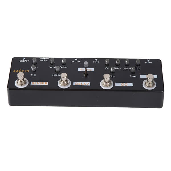 Gitar Effektpedal 5 Modus Reverb Delay Distortion Overdrive Loop Tuner Tilbehør