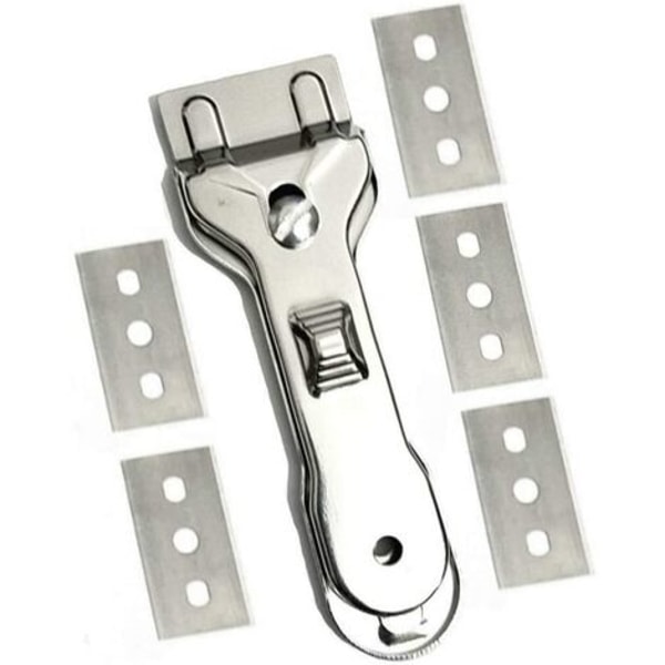 Glasskraber - Keramisk skraber - Keramik- og induktionspladeskraber 13,2*4,4cm Sølv