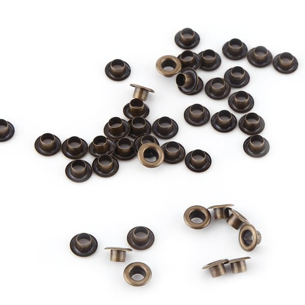 100 st öljetter med bricka för skor, bälten, väskor - innerdiameter 6 mm