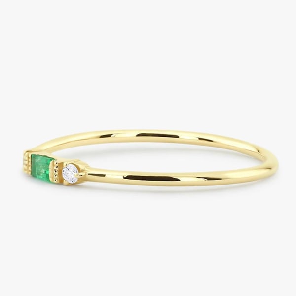 Kvinnor Cubic Zirconia Inläggningar Band Finger Ring Bröllop Förlovning Smycken Present Green US 7
