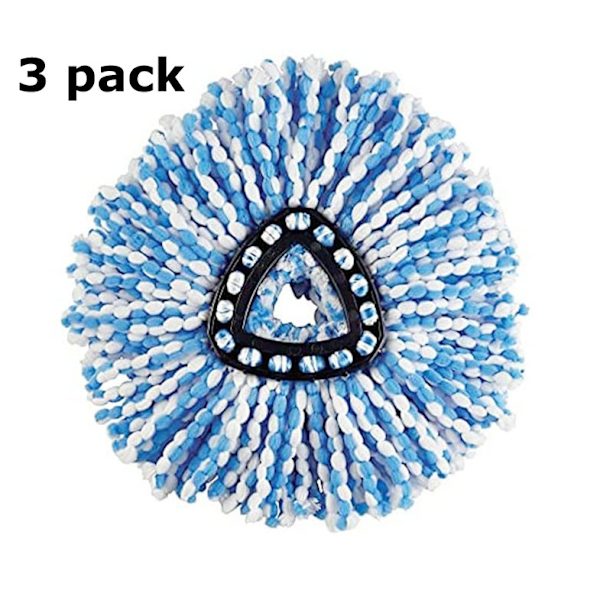 Mikrokuituiset pyörivät mopin tarvikkeet kääntyviin moppipäihin blue 3pcs