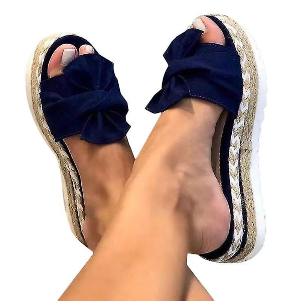 Dam Espadrilles Tofflor Summer Beach Soft Shoes Blue 37