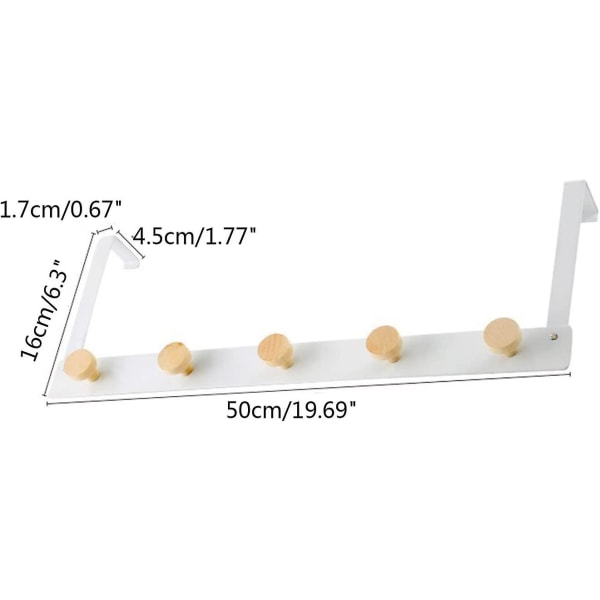 Smedejerns tøjbøjle 5 kroge Vægmonteret opbevaring knagerække Hyldeholder Krogeorganisator