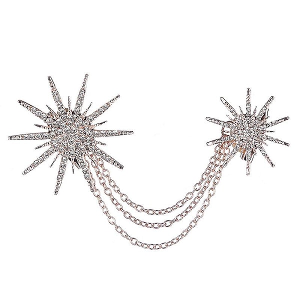 Vintage korut solkipintaiset rintakorut Kristalli lumihiutale tekojalokivi rintakorut mekkojuhliin Rose Gold