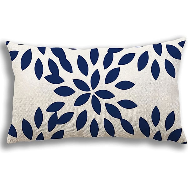 Ycoll kuddfodral Set med 4 linnekuddfodral Dekorativa kuddfodral 30*50cm Dunkelblau