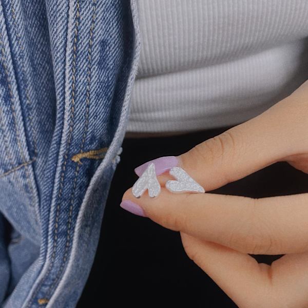 Ørering Heart Stud Uregelmæssig modesmykker Ac5224