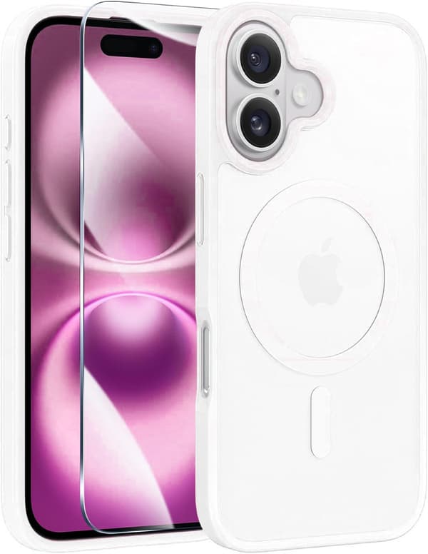 Magnetisk deksel til iPhone 16 & iPhone 17, Matt Soft Touch-deksel med kamerakontrollknapp, Støtsikkert MagSafe-kompatibelt*16 Pro Max*Hvit White White 16 Pro Max