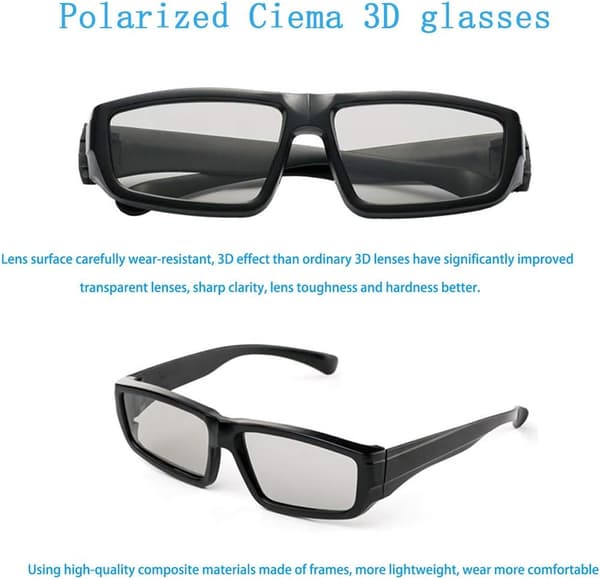 4X 3D-briller Unisex Passive Polariserte RealD Kino 3D-briller for