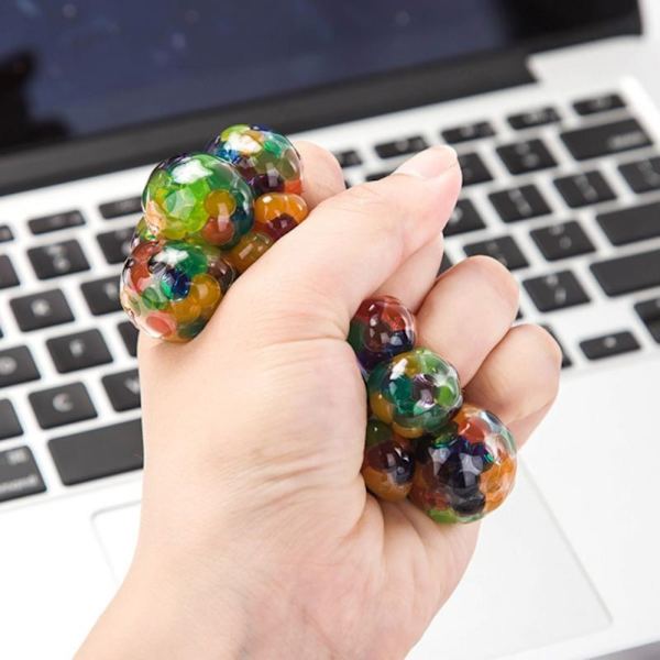 6x6cm Druvformad Stressboll Leksak Kläm Dekompression Exploderande Pärlor
