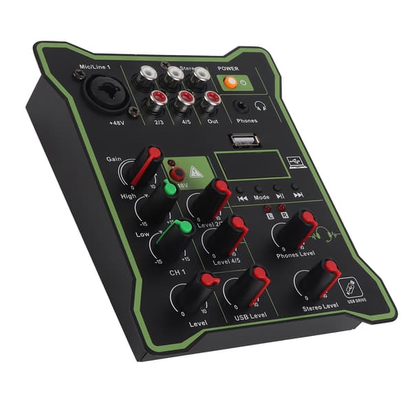 5-kanals Mini Audio Mixer Bluetooth USB Reverb Effekt til Mobiltelefon Tablet Computer