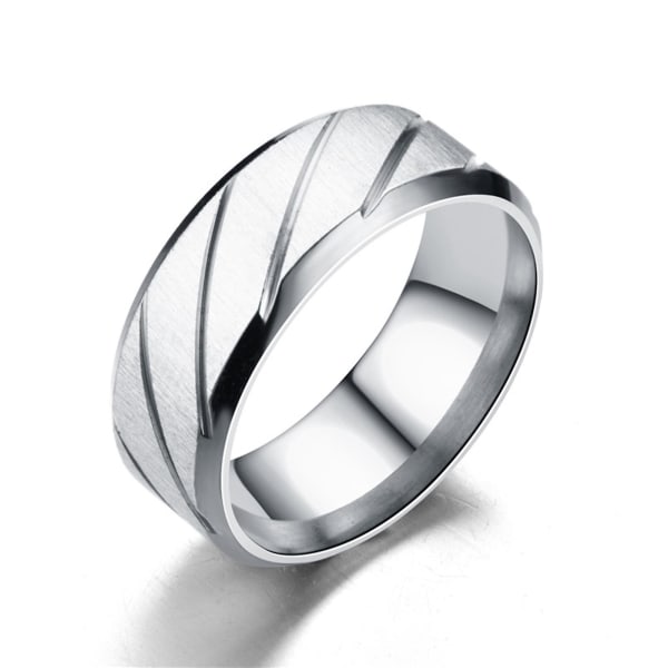 Par ring kypert mønster Alle match Fin utførelse Rustfritt stål Geometrisk skinnende unisex ringer for forlovelse Golden US 9