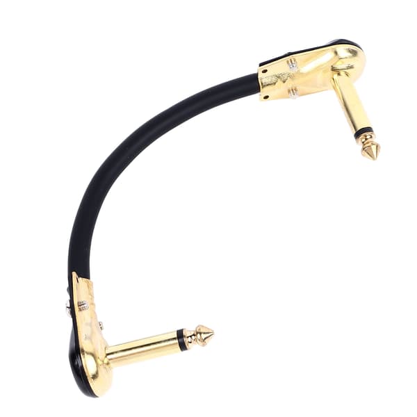 Guld 15cm 5.9in Elektrisk Gitarr Effektpedal Kabel Platt Patch Strömförsörjning Instrumenttillbehör